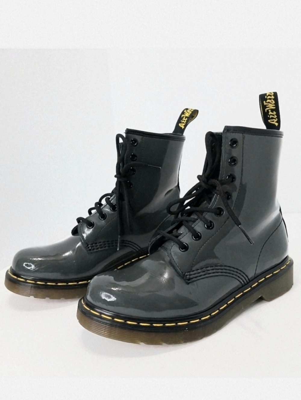Dr Martens Patent Leather 11821 Combat‎ Boots, Size 7|EUR|38
